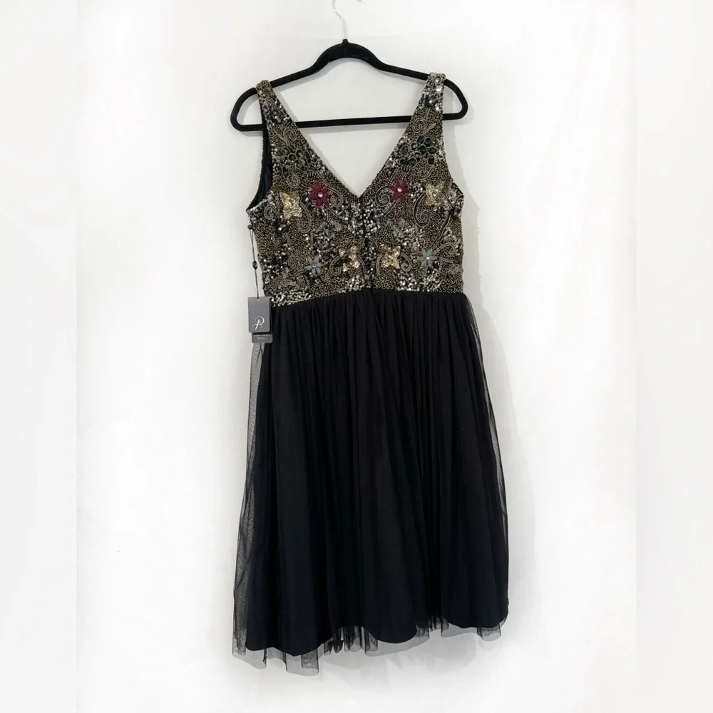 Adrianna Papell Short Sleeveless Cocktail Party Dress Size 12 - Picture 2 of 10